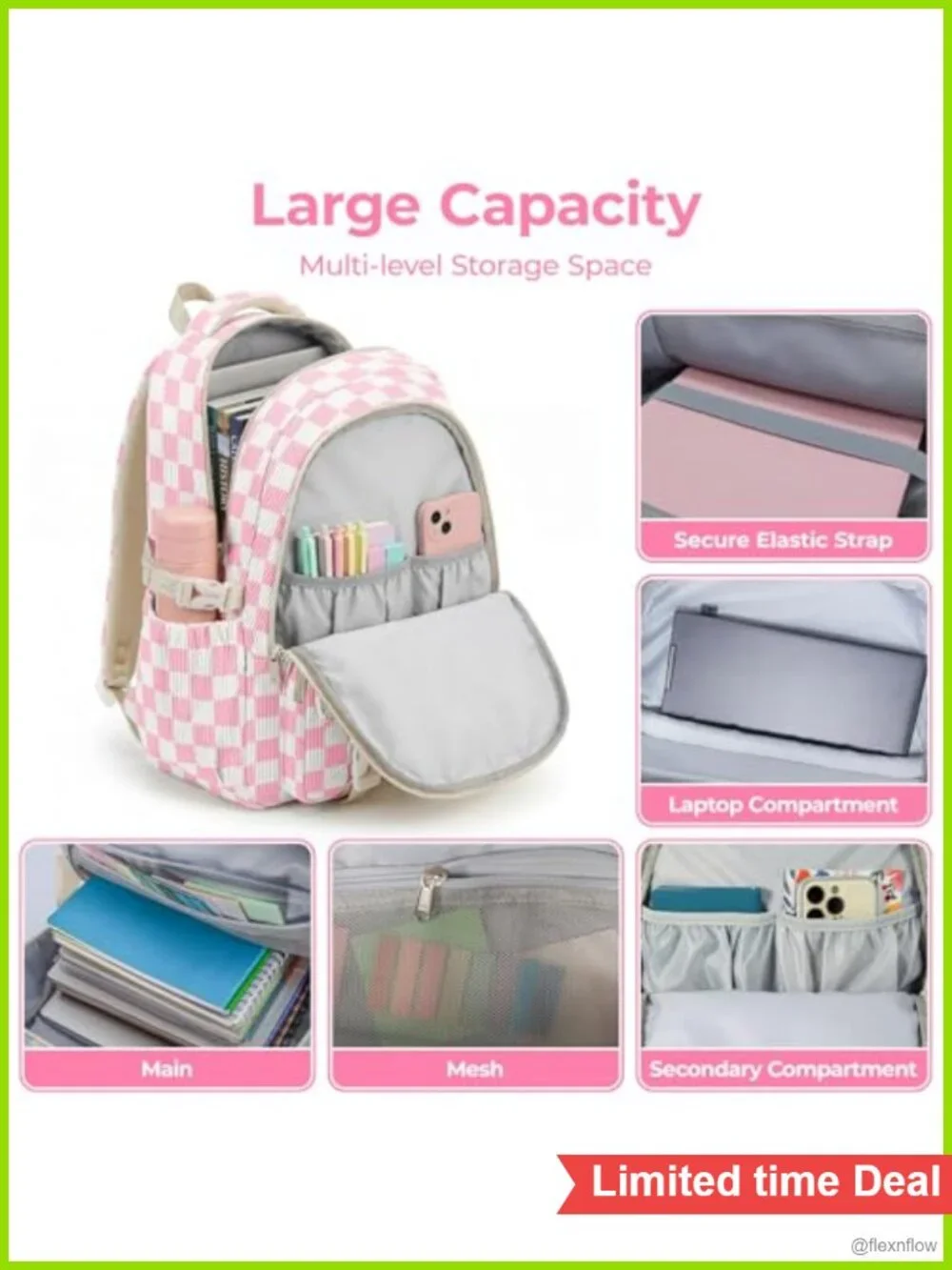 Corduroy 3-Piece School Set Backpack Lunch Bag Pencil Case Girls